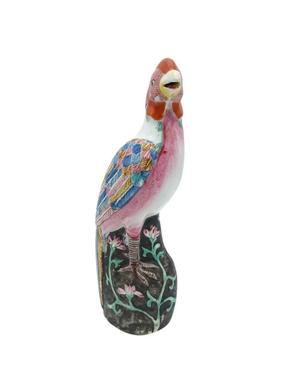 Antique Chinese Phoenix Bird Figurine Famille Rose Porcelain China Mark 8